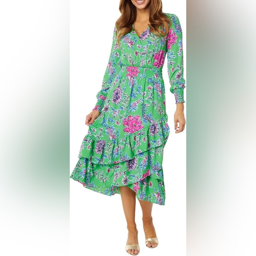 Lilly Pulitzer Cristiana Stretch Midi Dress.